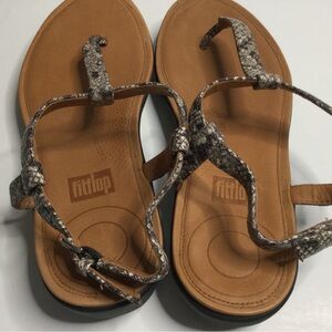 Fitflop Brown and Snake Print Women's Sandals